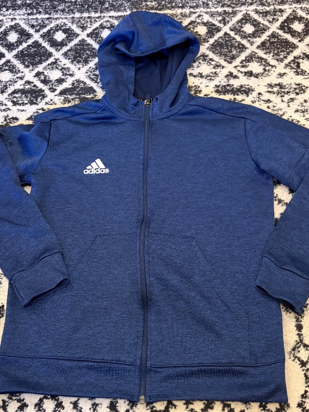 Adidas Athletics Team Issue Full-Zip Hoodie Sz L Navy Running Hiking Outdoors